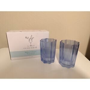 Glass Hause Ribbed Glasses in Blue